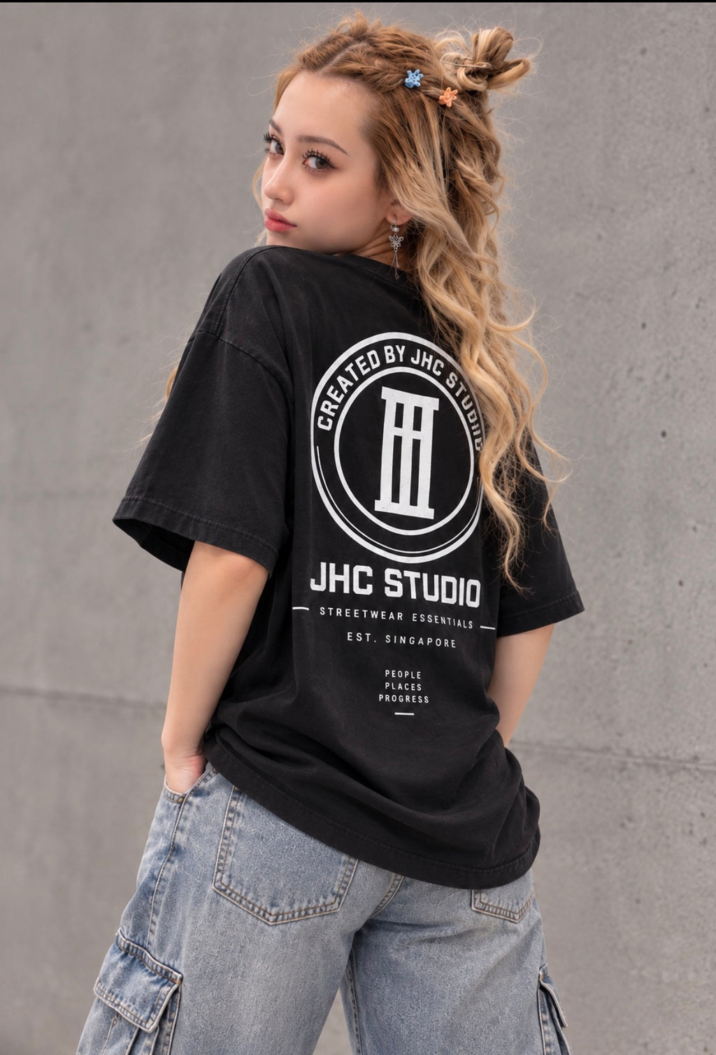 JHC Studio Black Streetwear Tee