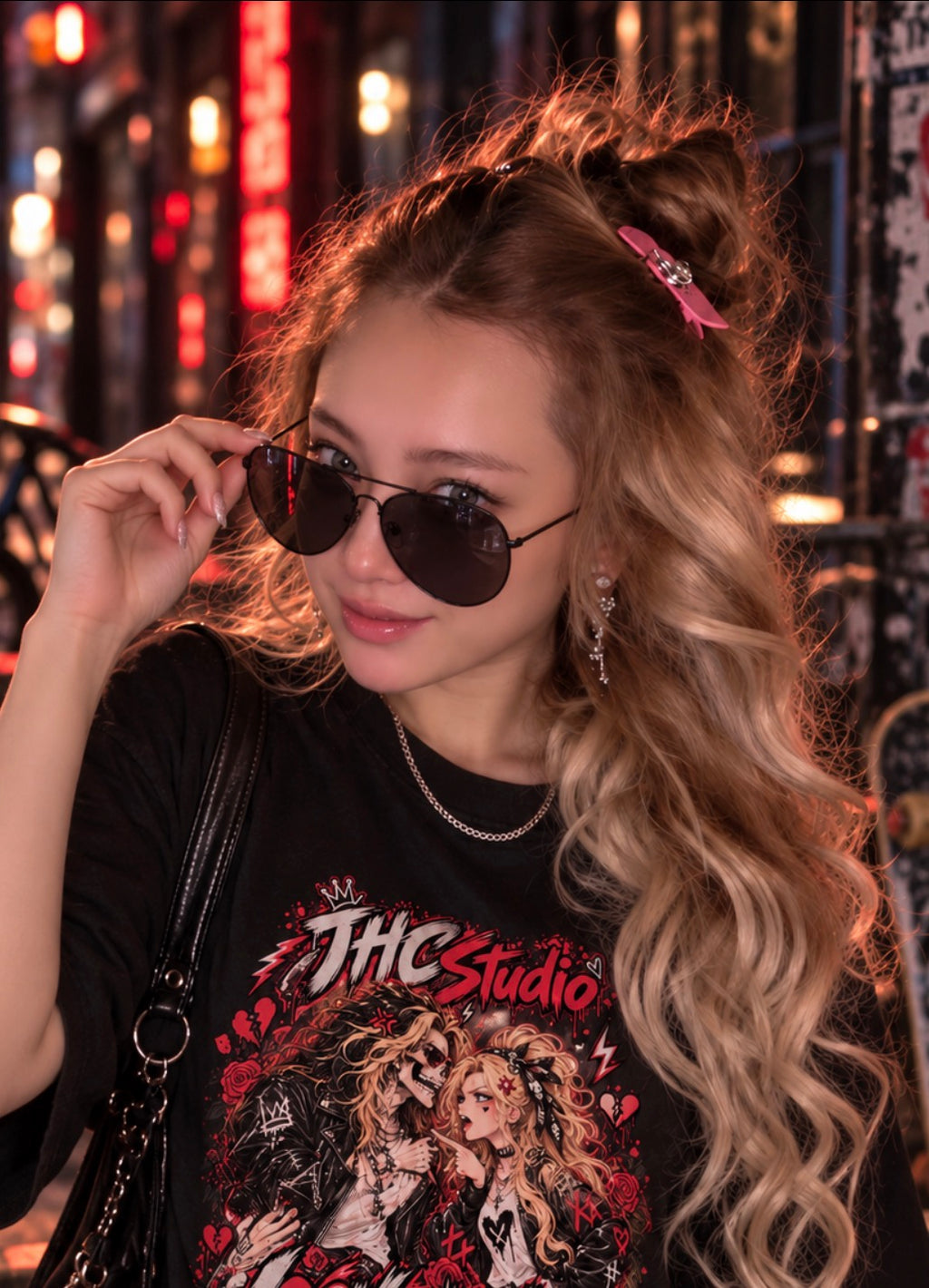Black Frame Vintage Aviator Sunglasses