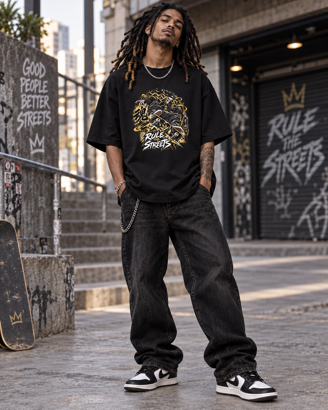 JHC Studio Rule the Streets Skate Oversized Tee
